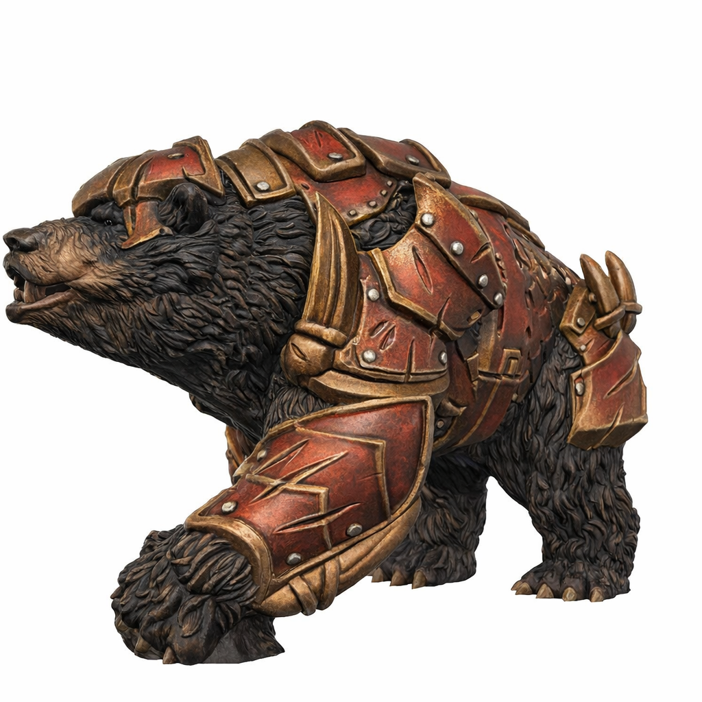 Painted Armoured Bear stalking miniature