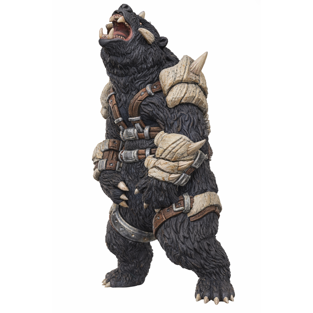 Painted Armoured Bear standing miniature