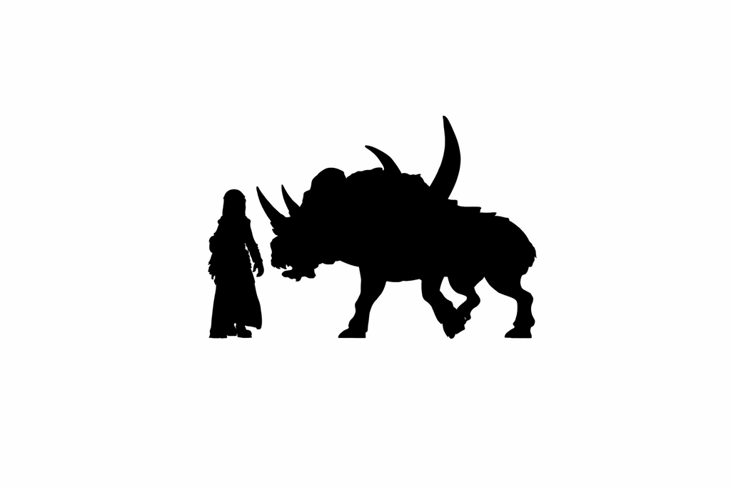 Armoured Daeodon scale comparison to 28mm human miniature