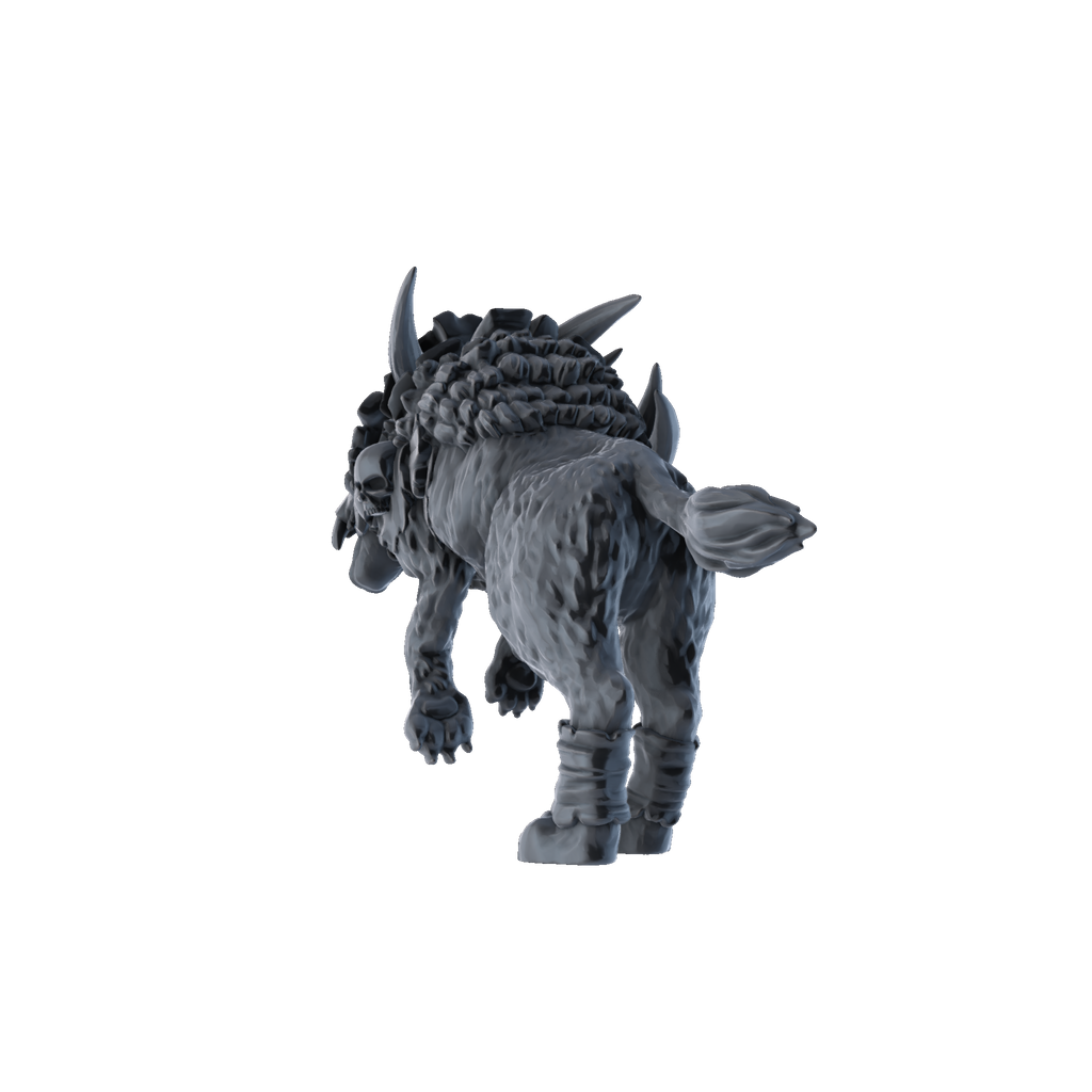 3D printed Armoured Dinocrocuta Leaping rear view
