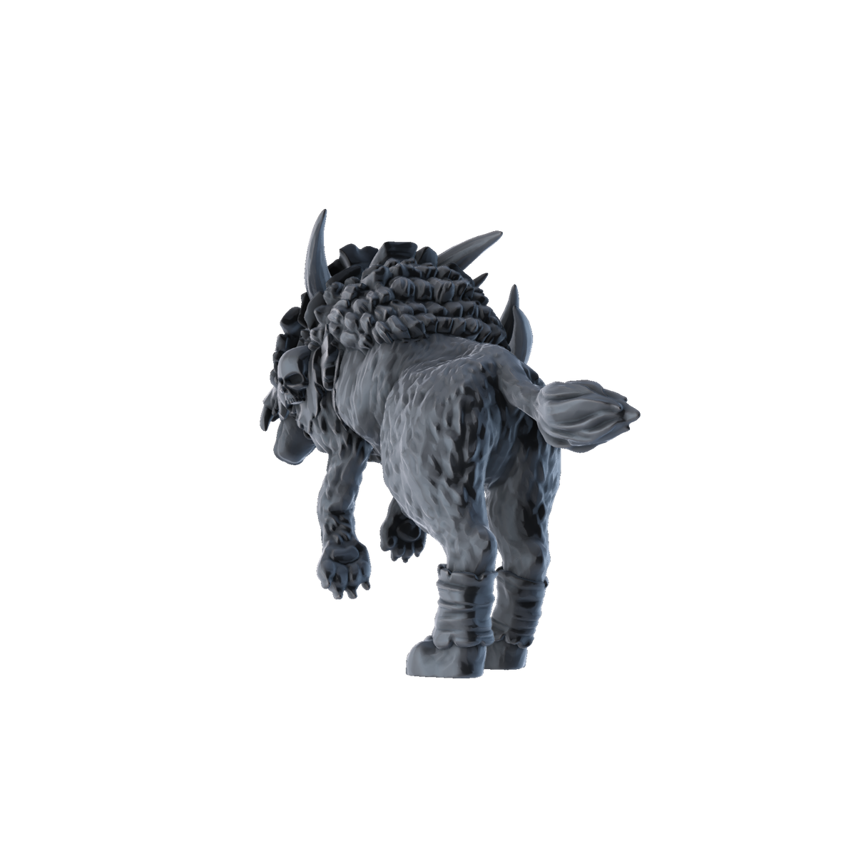 3D printed Armoured Dinocrocuta Leaping rear view