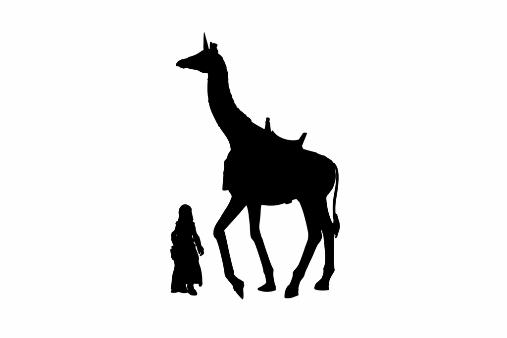 Armoured Giraffe scale comparison to 28mm human miniature