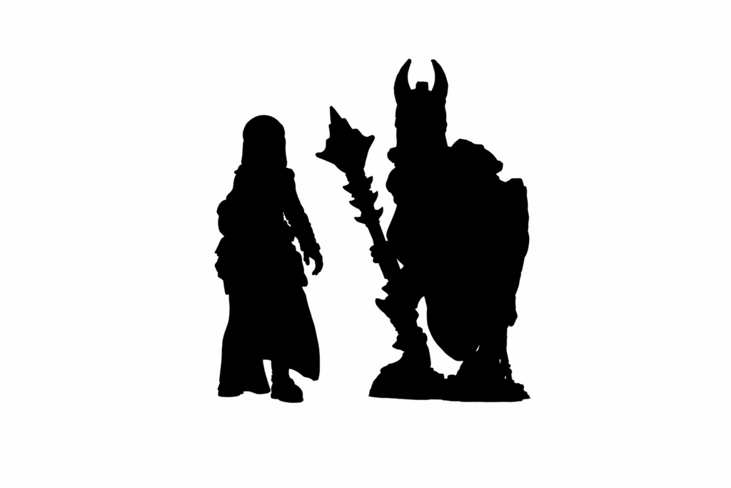 Armoured Skeleton with mace scale comparison to 28mm human miniature