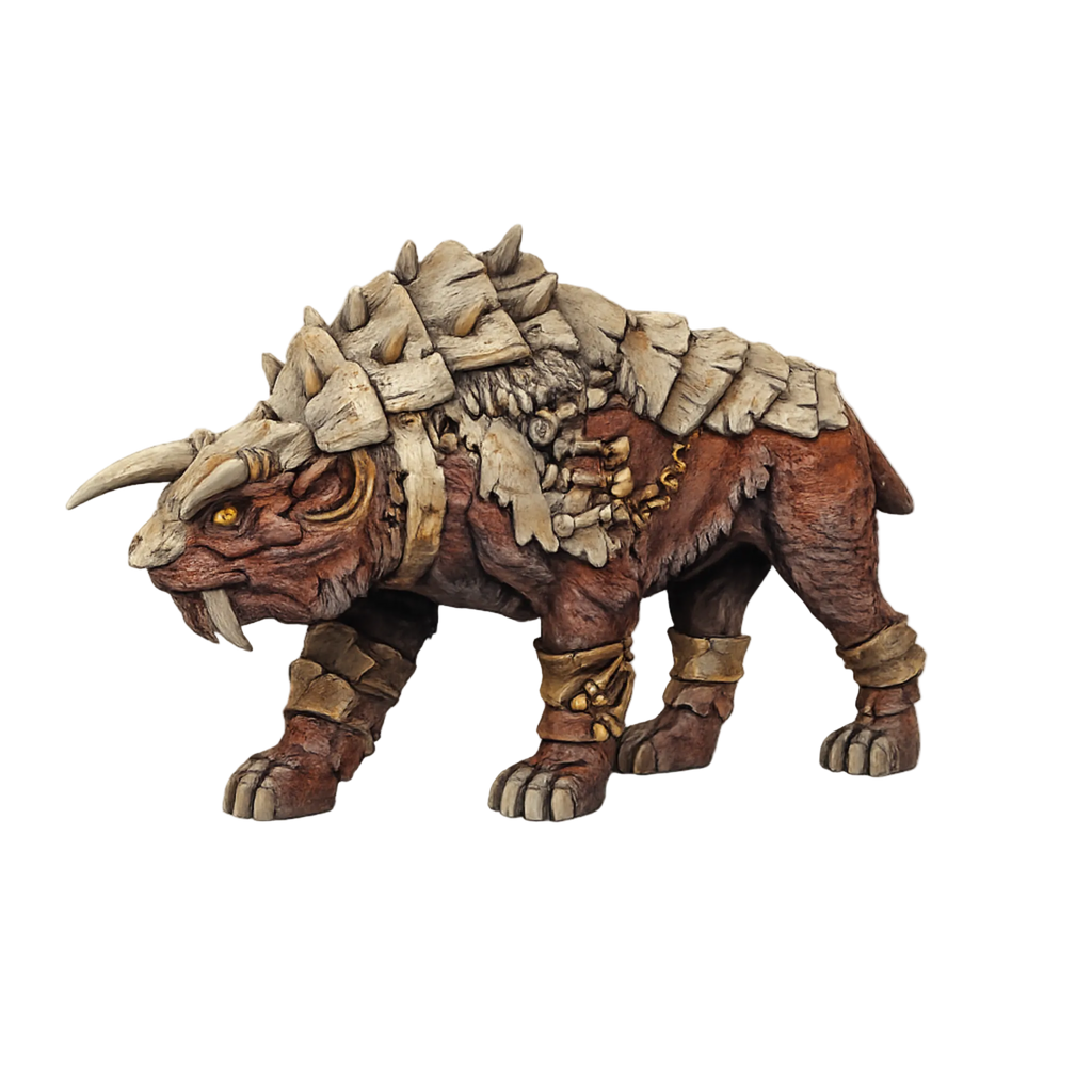 Painted Armoured Smilodon miniature