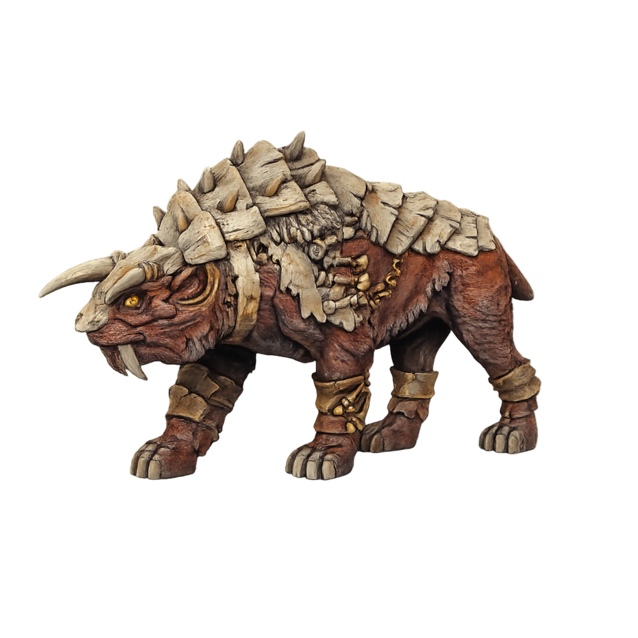 Painted Armoured Smilodon miniature