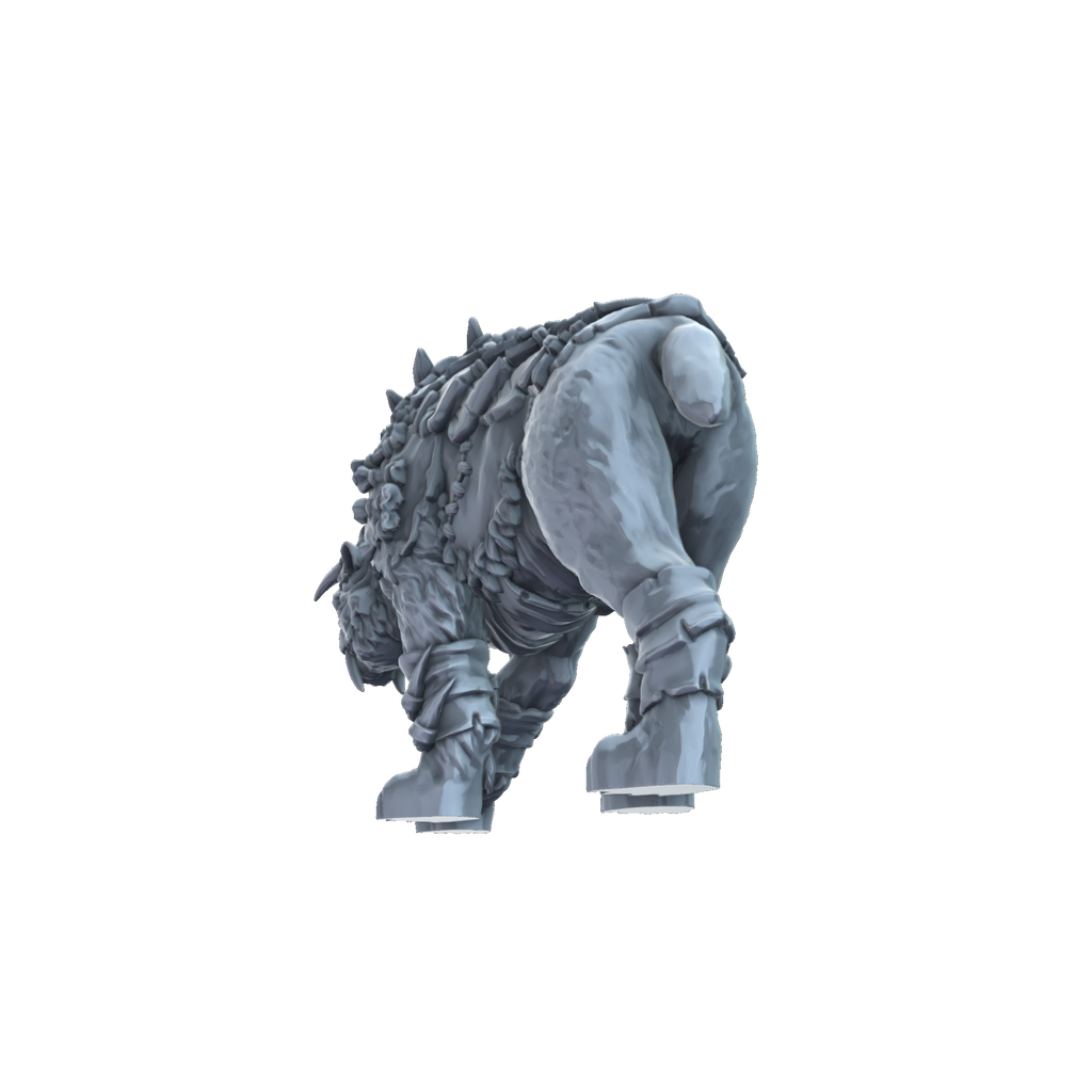 3D printed Armoured Smilodon rear view