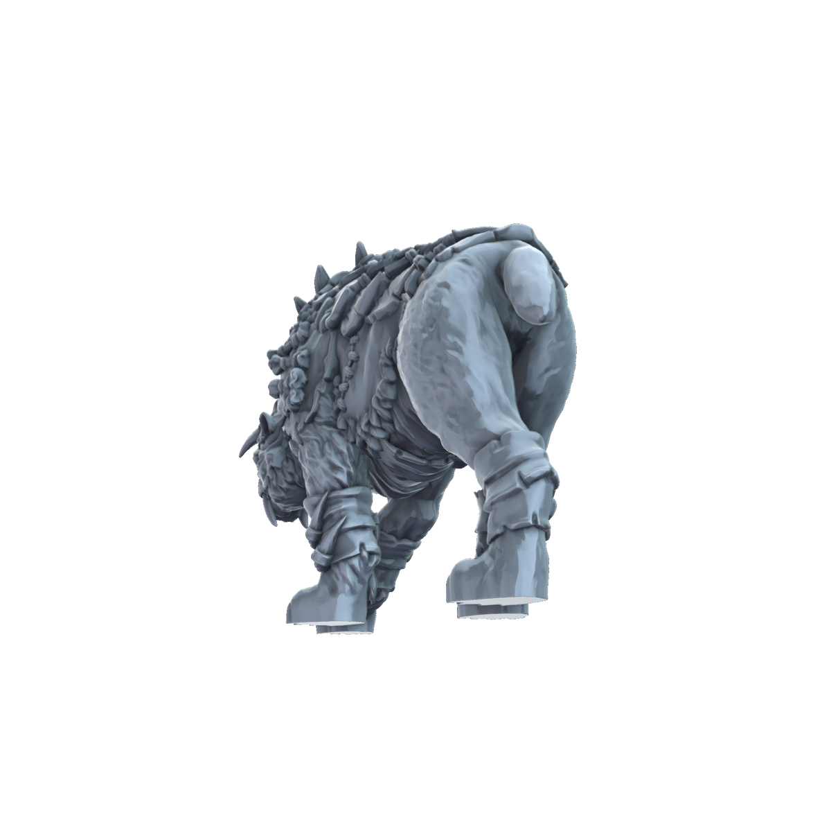 3D printed Armoured Smilodon rear view