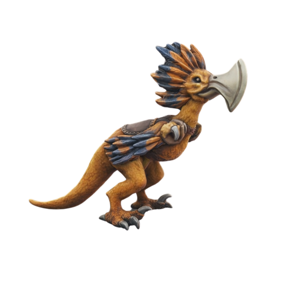 Painted Axe Beak Mount miniature