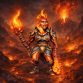 Azer Female in a fiery landscape