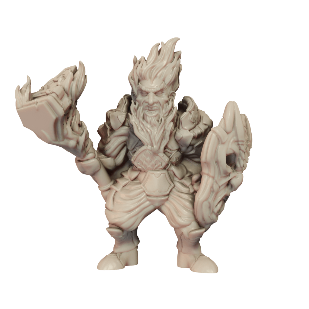 3D print Azer Male miniature render front view