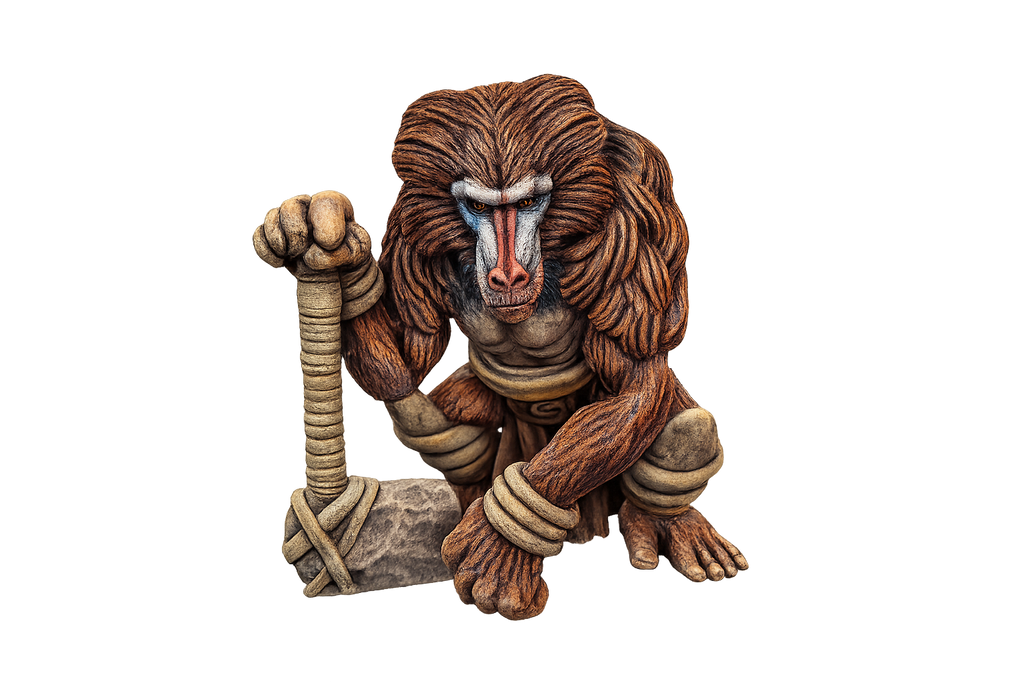 Painted Baboon Warrior miniature