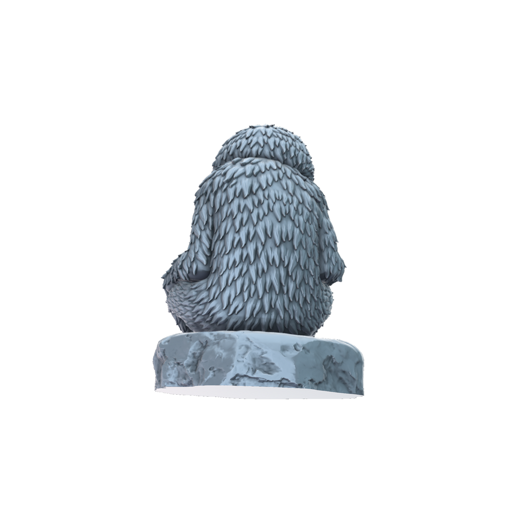 3D printed Baboon on rock rear view