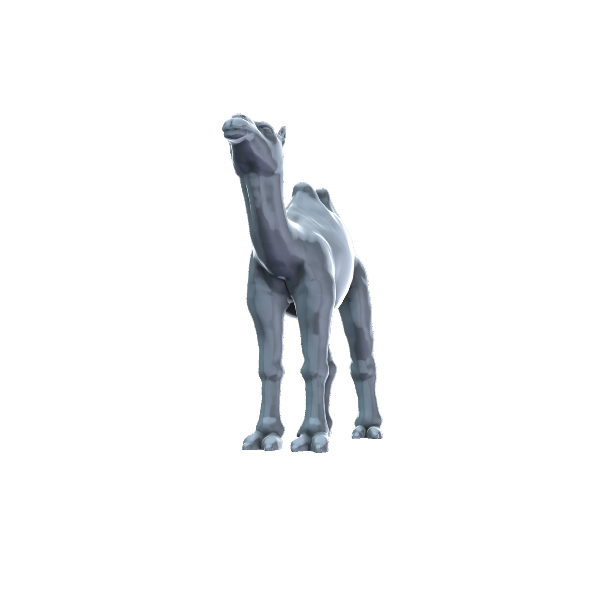 3D printed Bactrian camel standing front view