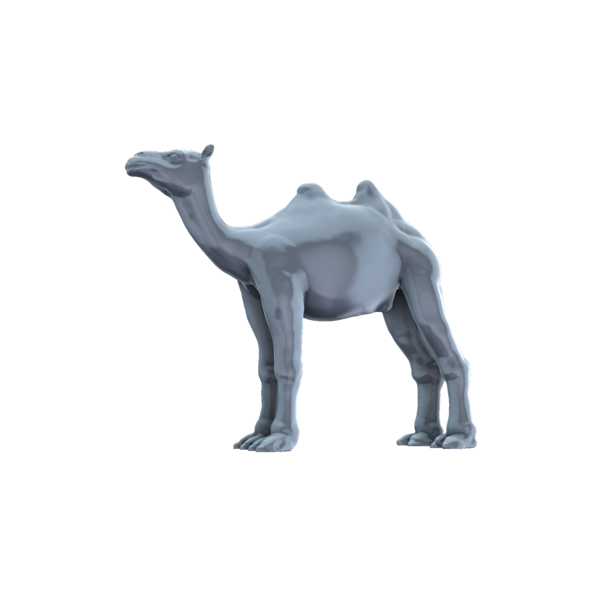 3D printed Bactrian camel standing side view