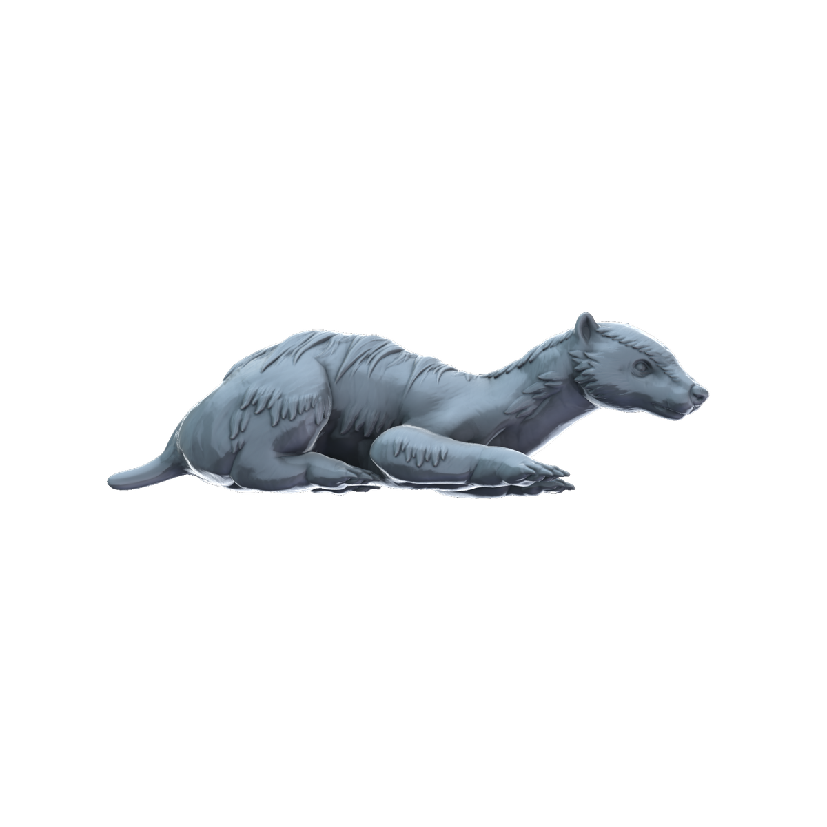 3D printed Badger side view