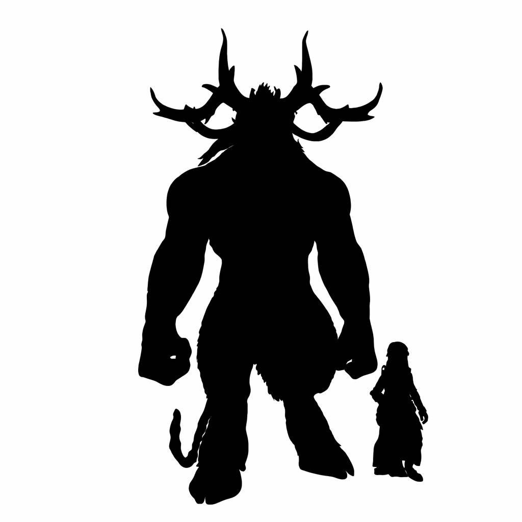Baphomet scale comparison to 28mm human miniature