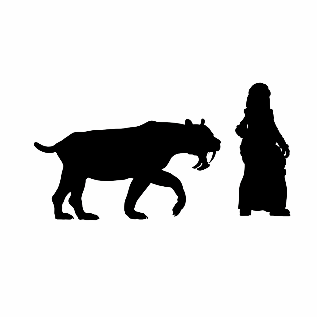 Barbourofelis Stalking scale comparison to 28mm Human miniature