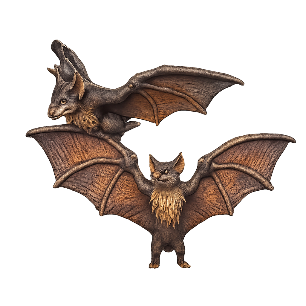 Painted bat miniatures