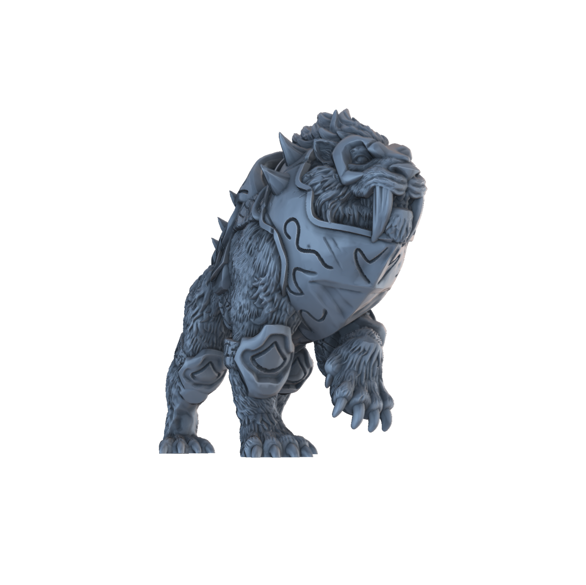 3D printed Battle Cat Armoured front view