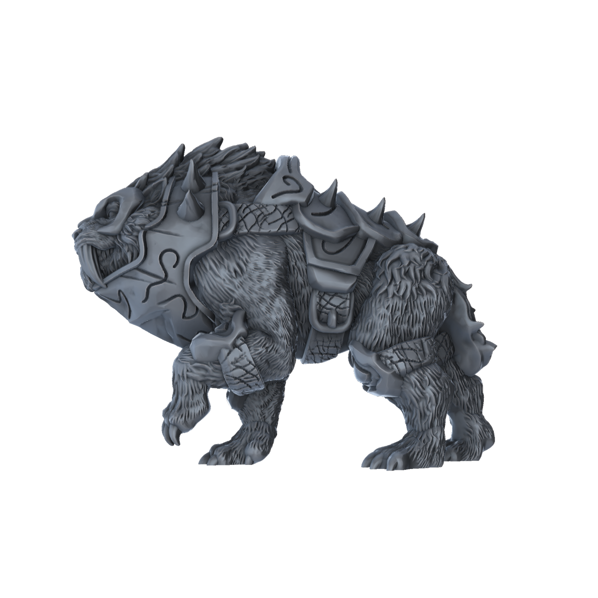 3D printed Battle Cat Armoured side view
