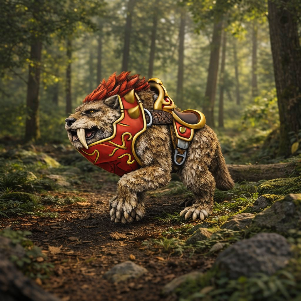 Battle Cat Mount in a forest setting