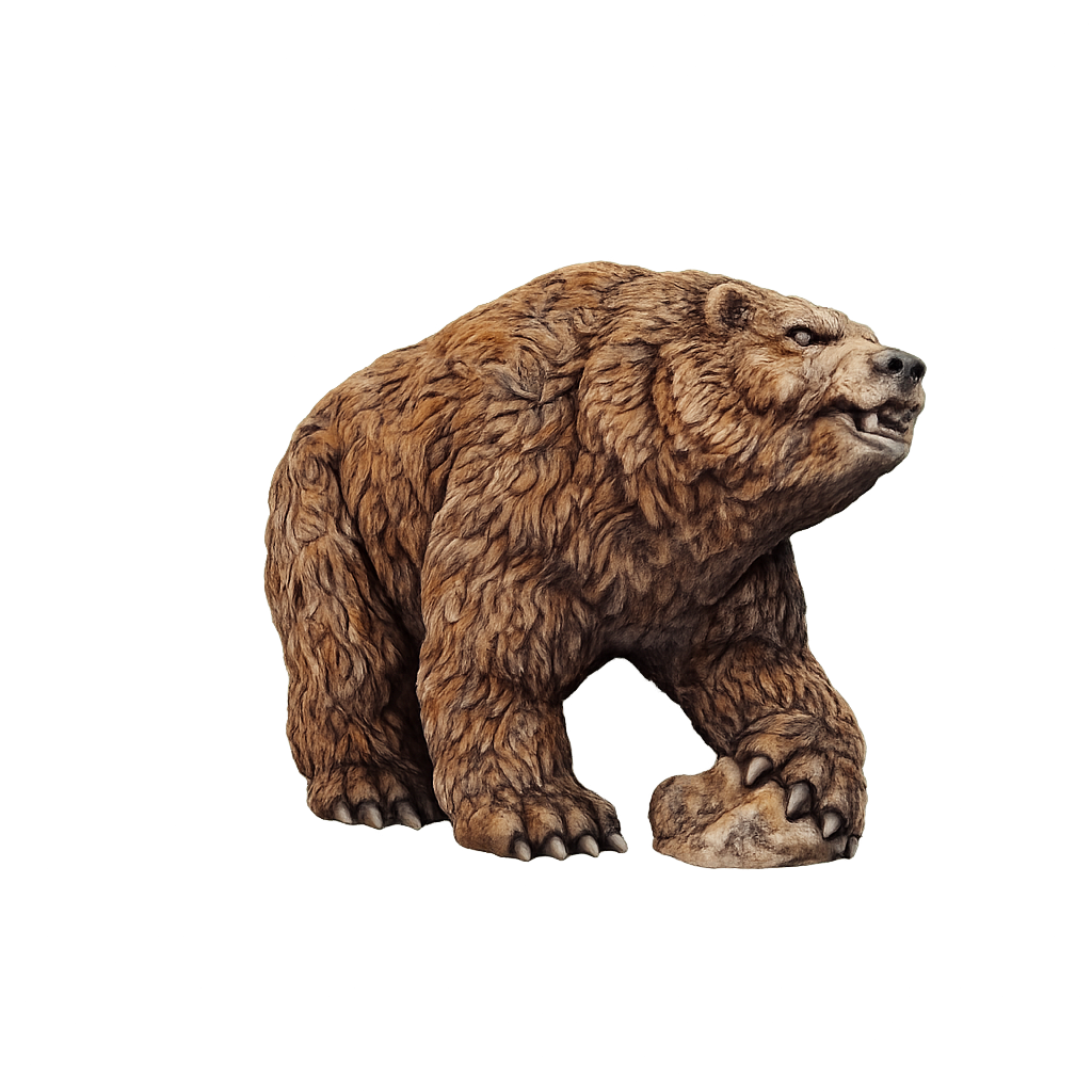 Painted Bear paw on small rock miniature