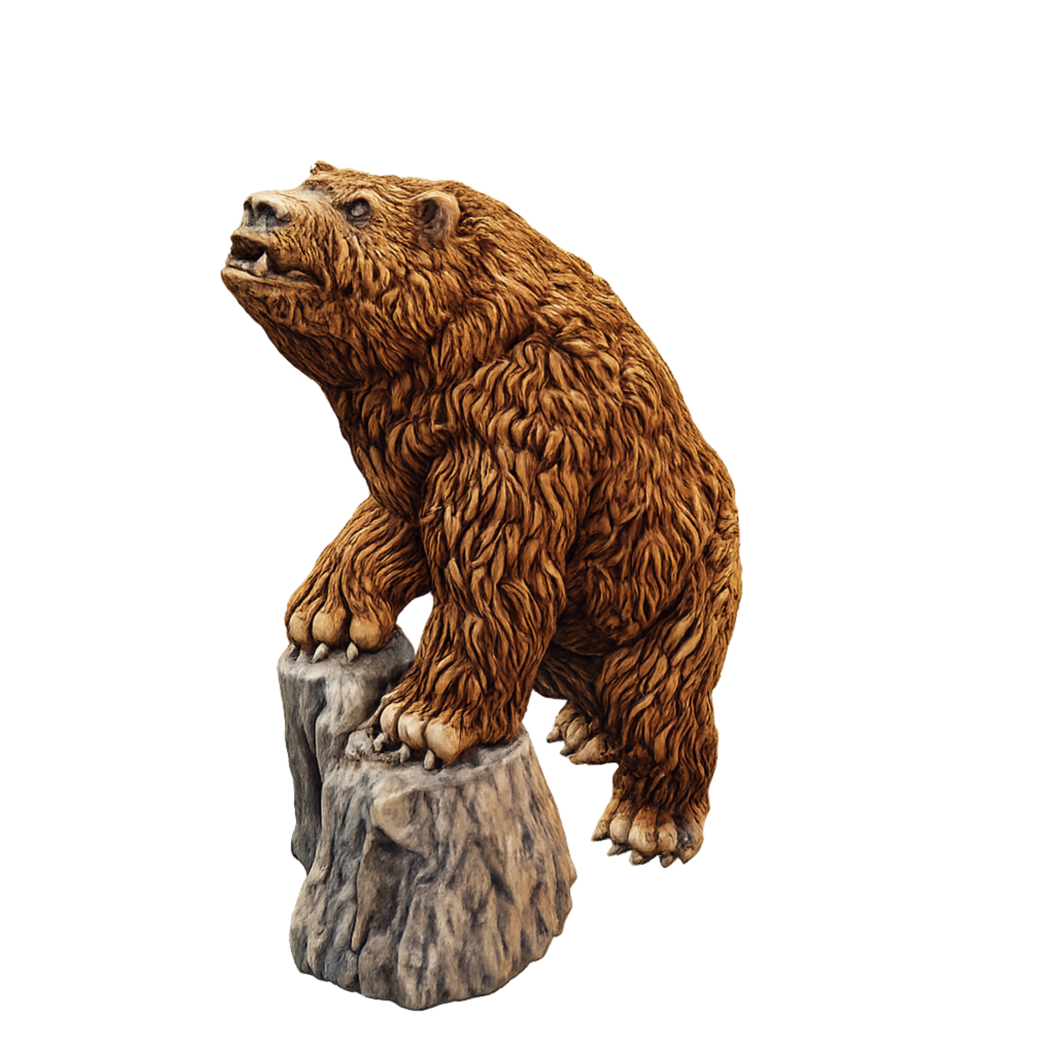 Painted Brown Bear paws on large rock miniature