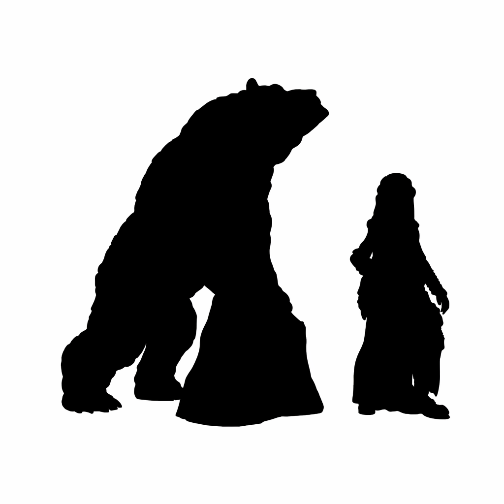 Bear paws on large rock scale comparison to a 28mm human miniature