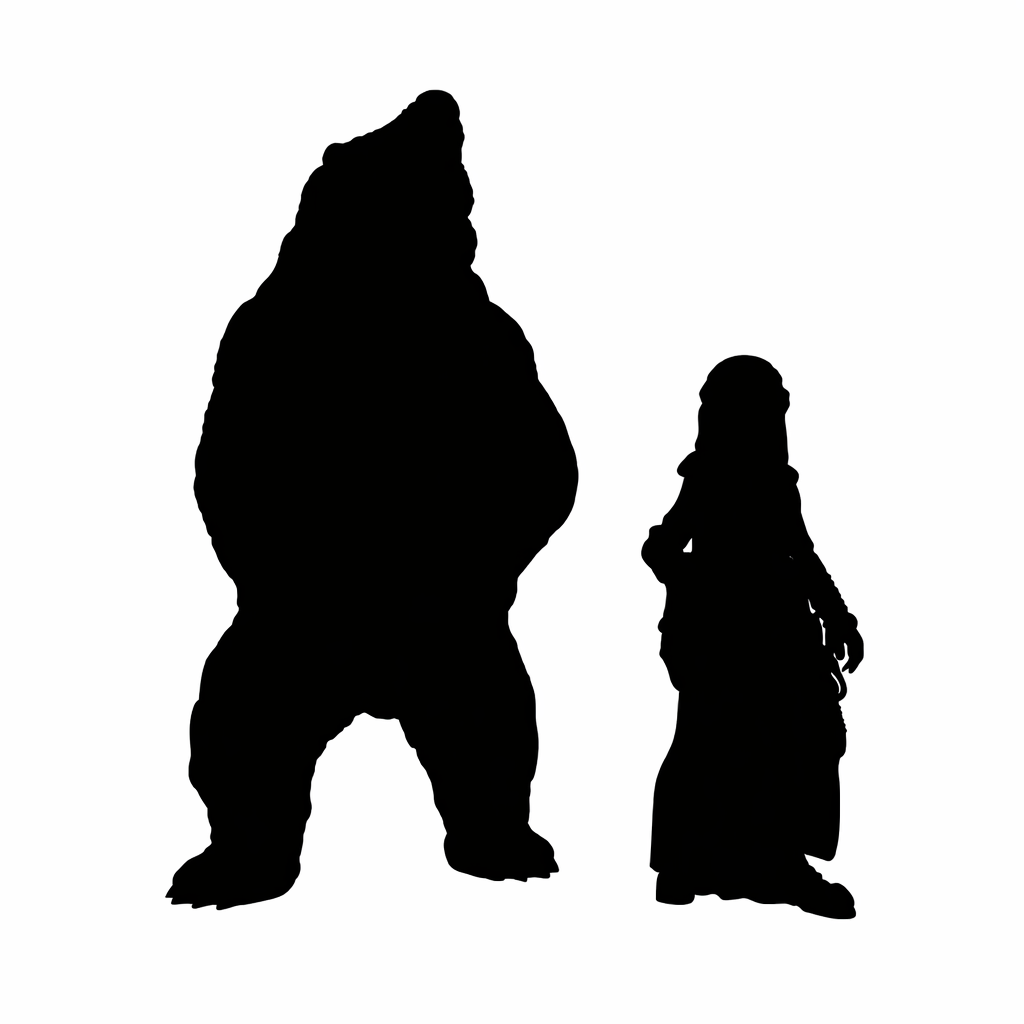 Bear standing scale comparison to 28mm Human Miniature