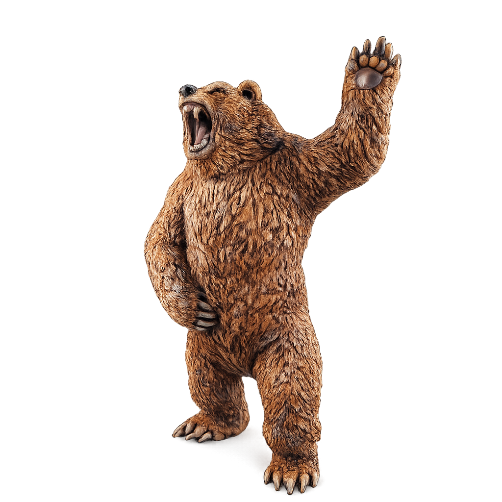 Painted Bear standing with raised paw miniature