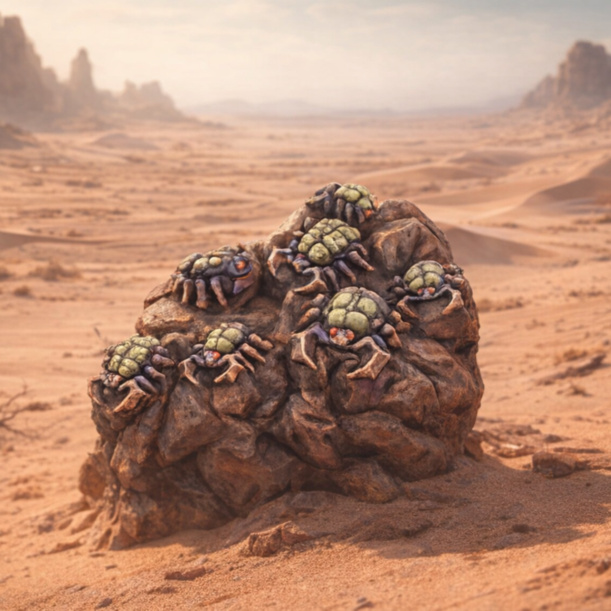 Beetle Swarm in a desert landscape