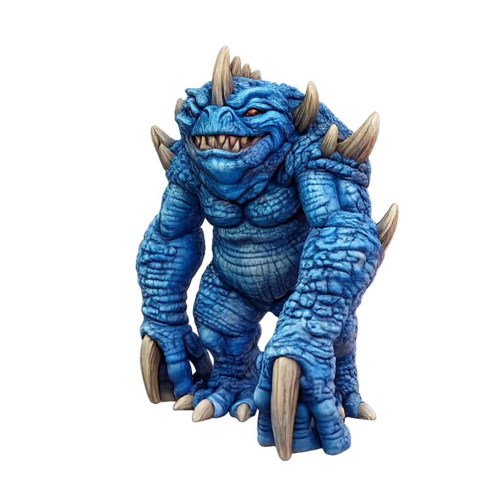 Painted Blue Slaad miniature