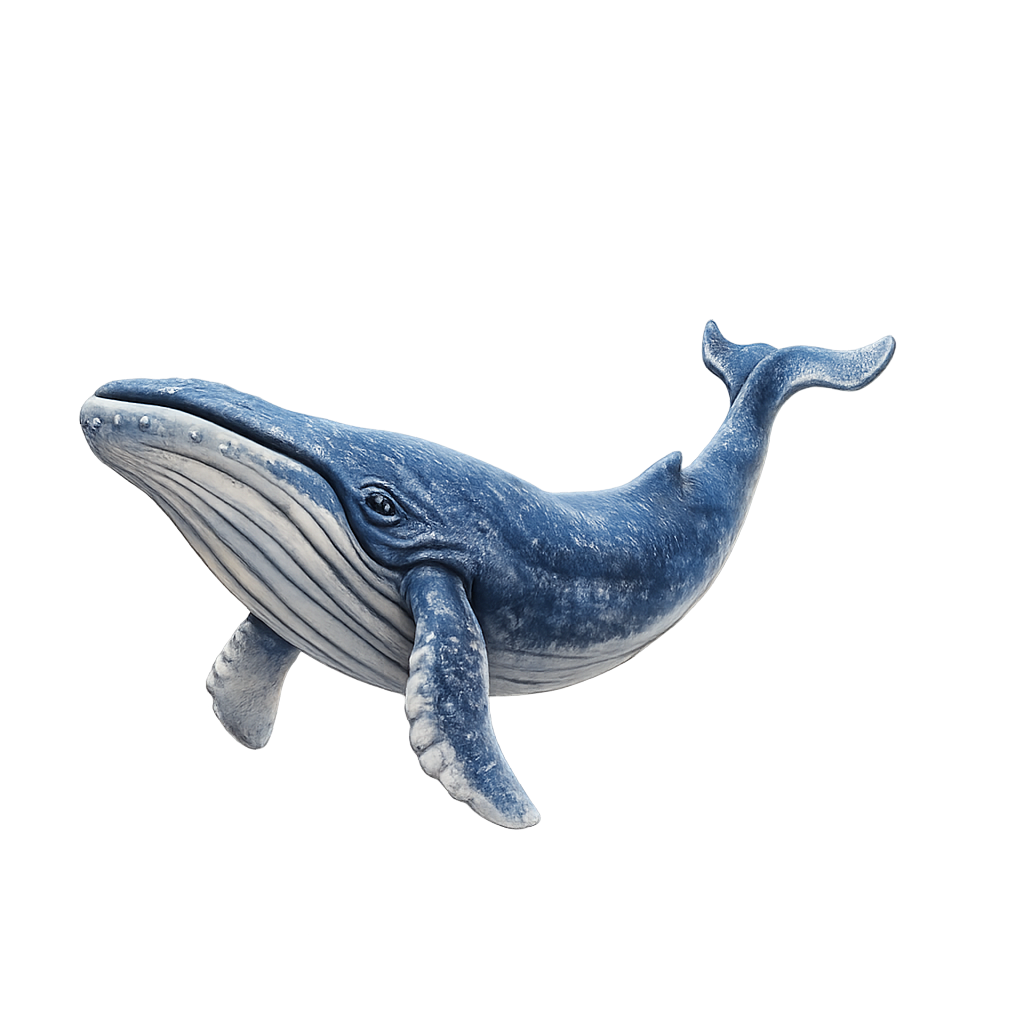 Painted Blue Whale miniature