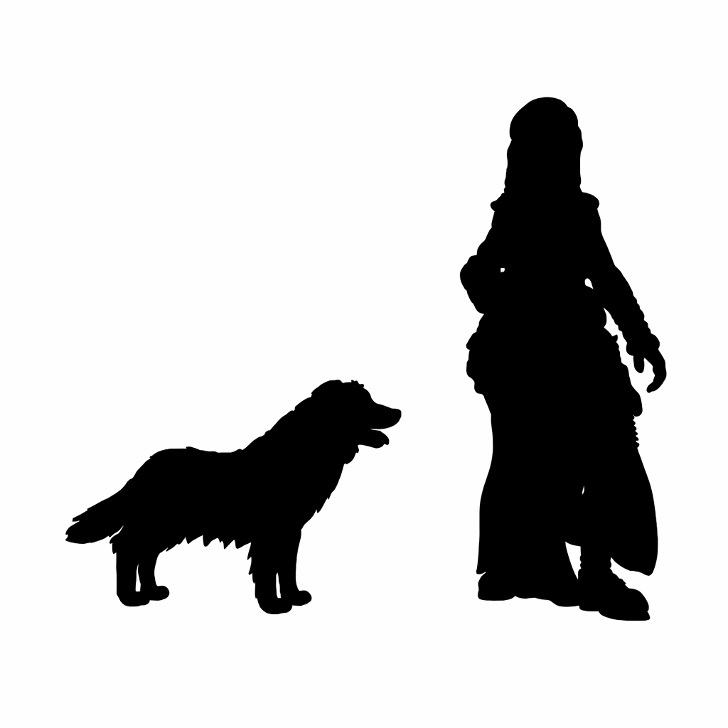 Border Collie scale comparison to 28mm human miniature