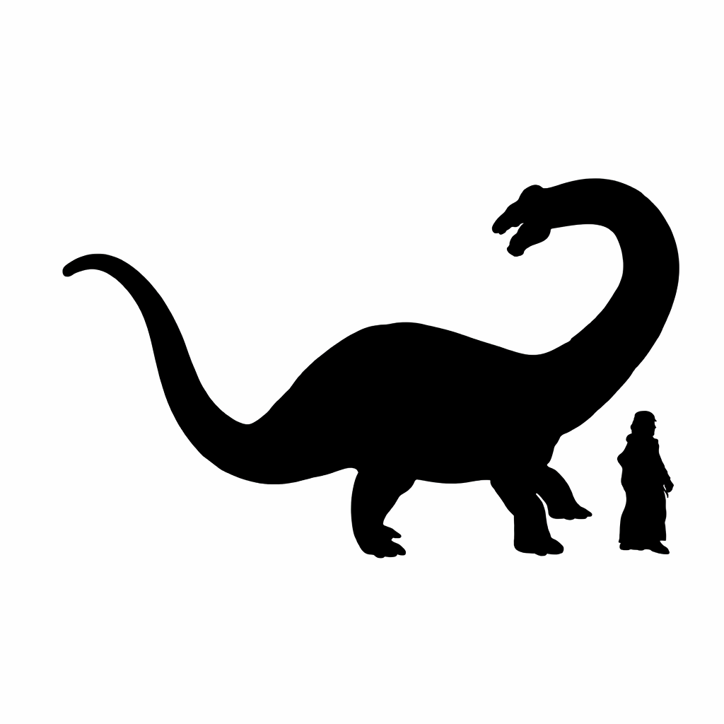 Brontosaurus scale comparison to 28mm human miniature
