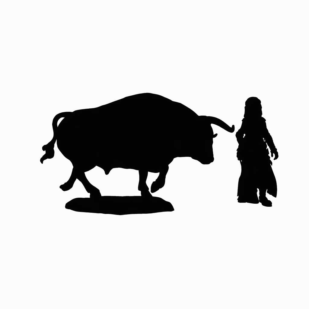 Bull scale comparison to 28mm human miniature
