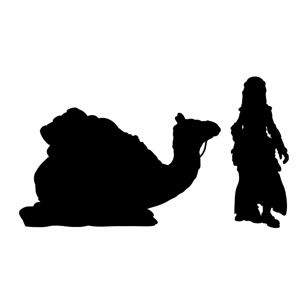 Camel load laying scale comparison to 28mm Human Miniature
