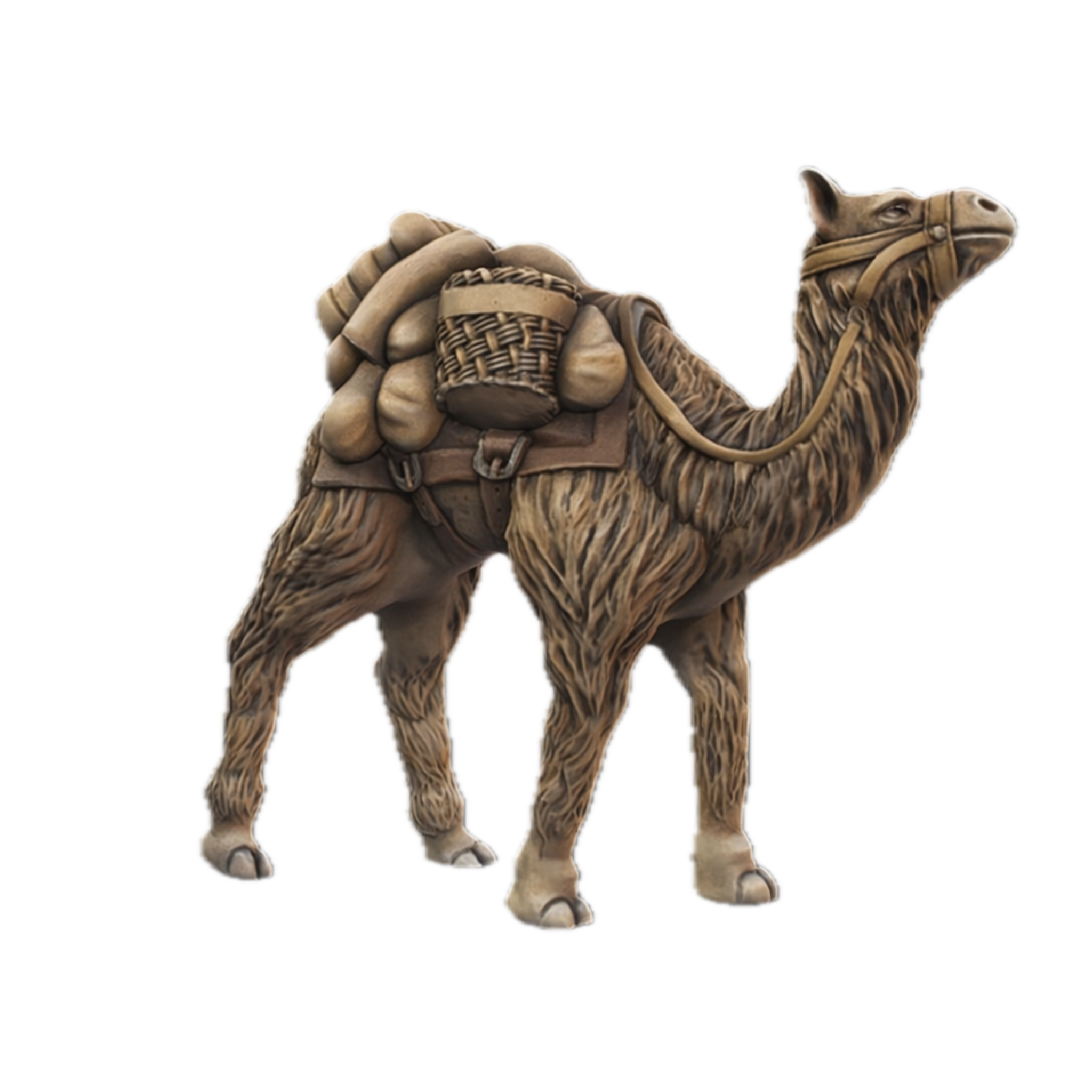 Painted Camel loaded walking miniature