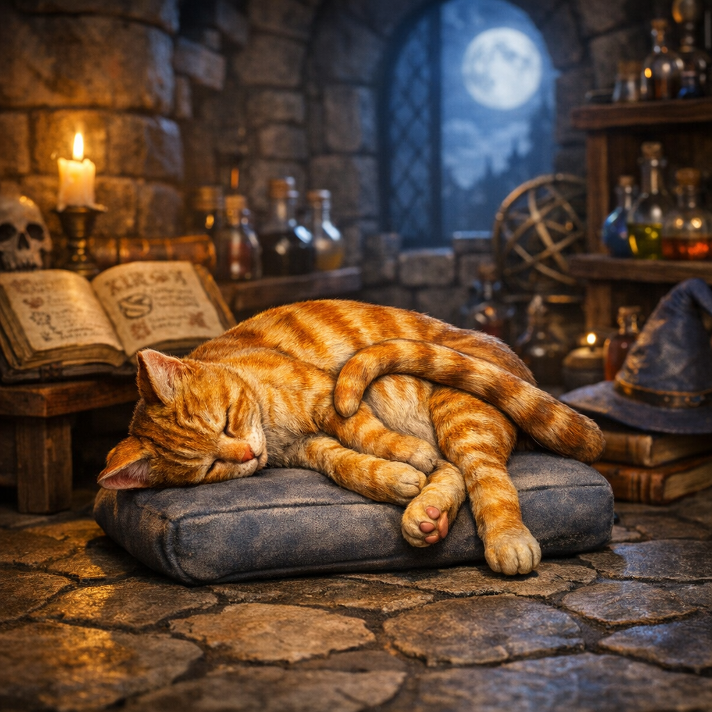 Cat on Cushion - 28mm Miniature