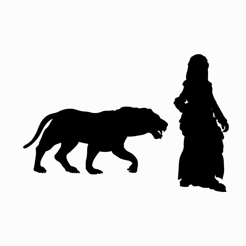 Cave Lion stalking scale comparison to 28mm human miniature
