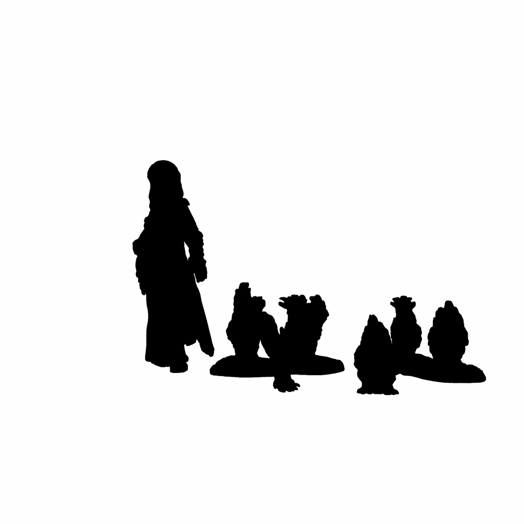 Chickens scale comparison to 28mm human miniature