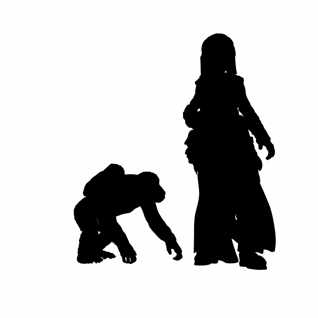 Chimpanzee with Baby scale comparison to 28mm human miniature