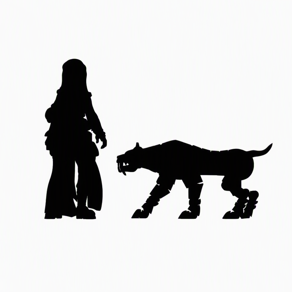 Clockwork Sabretooth Tiger scale comparison to 28mm human miniature