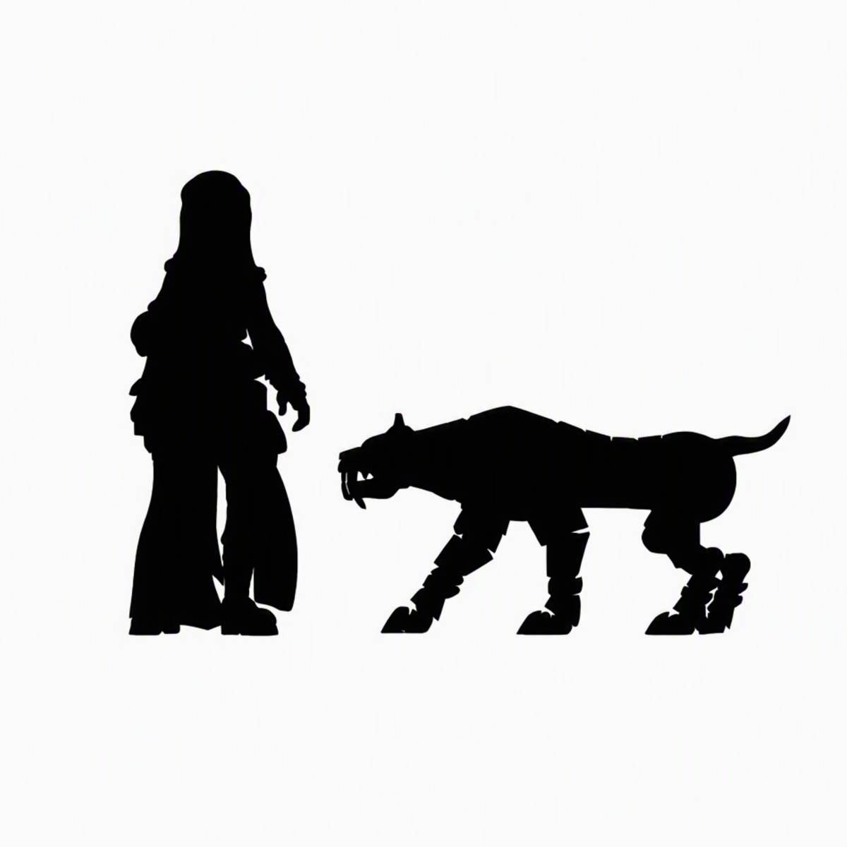Clockwork Sabretooth Tiger scale comparison to 28mm human miniature