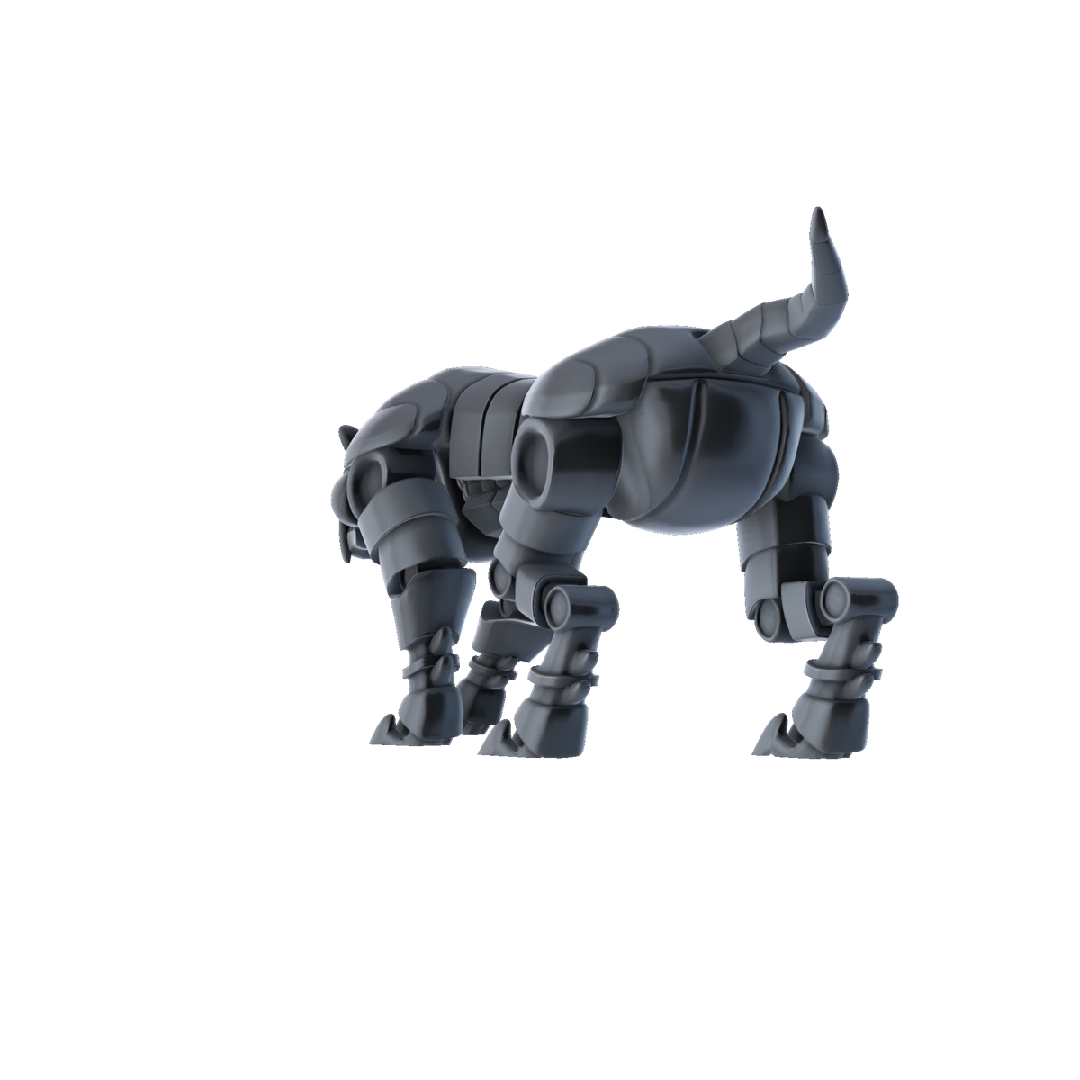 3D printed ClockworkSabretooth Tiger rear view
