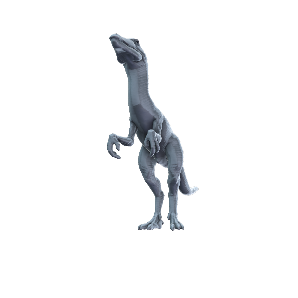 3D printed Compsognathus front view
