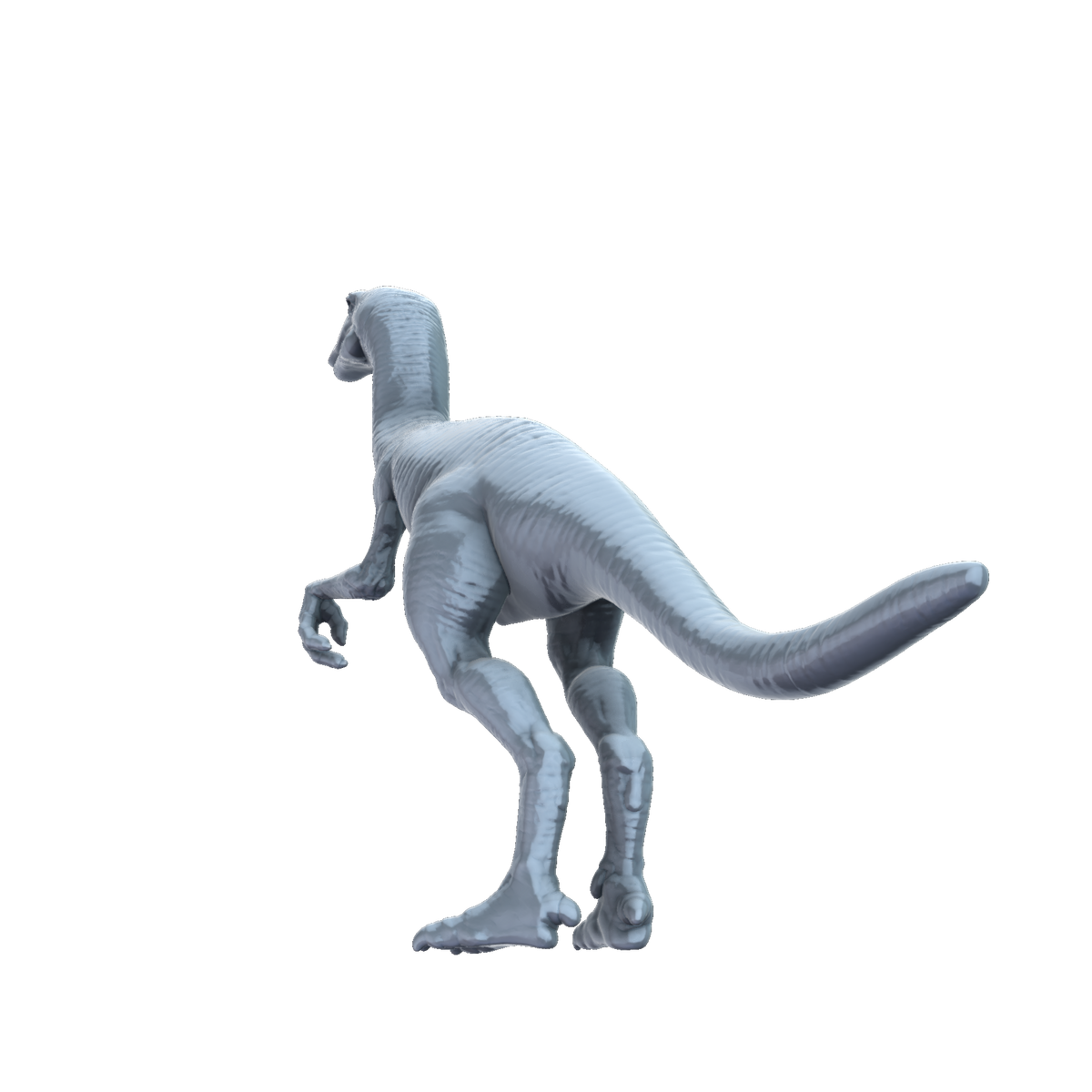 3D printed Compsognathus rear view