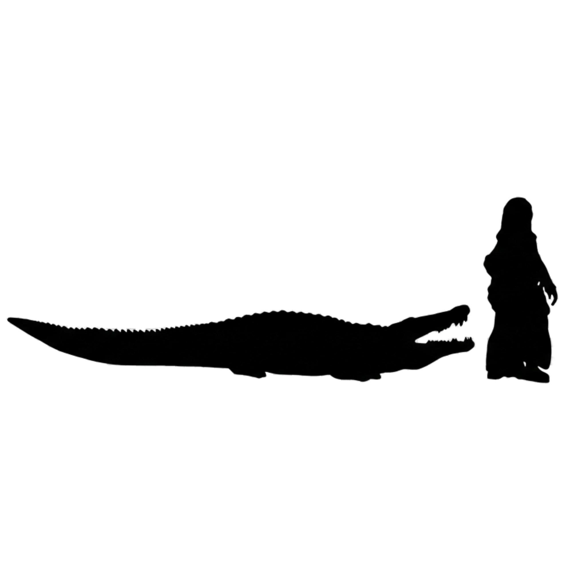 Crocodile scale comparison to 28mm human miniature