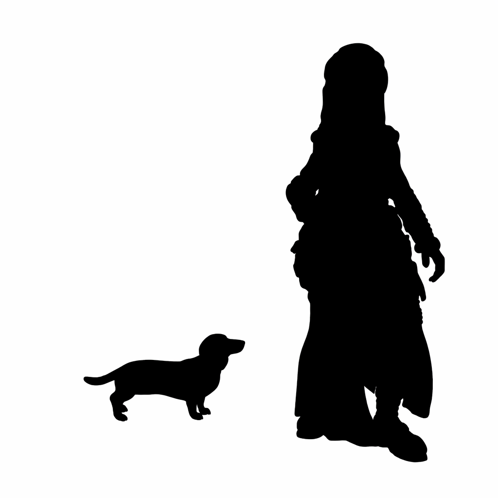 Dachshund scale comparison to 28mm human miniature
