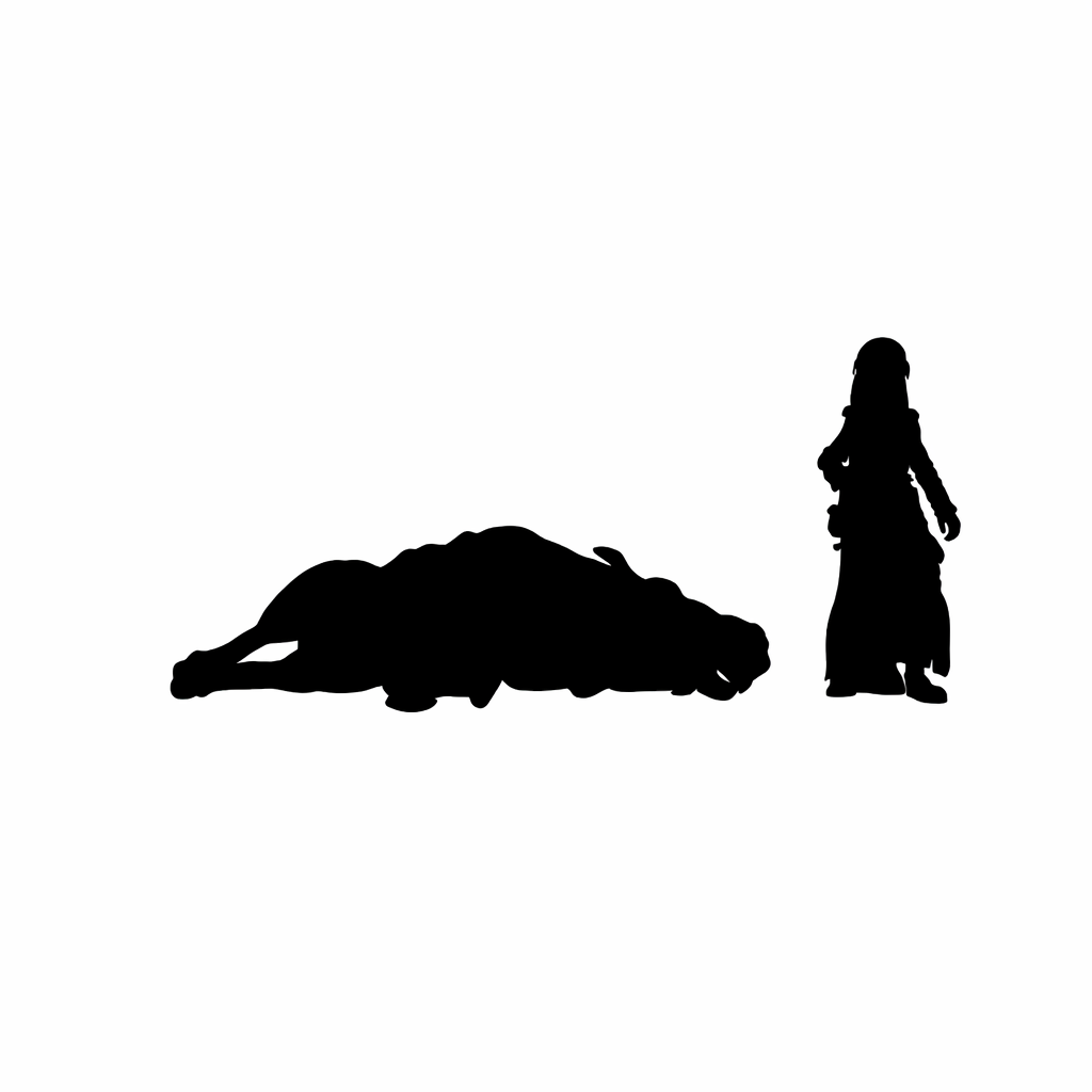 Daeodon carcass scale comparison to 28mm human miniature